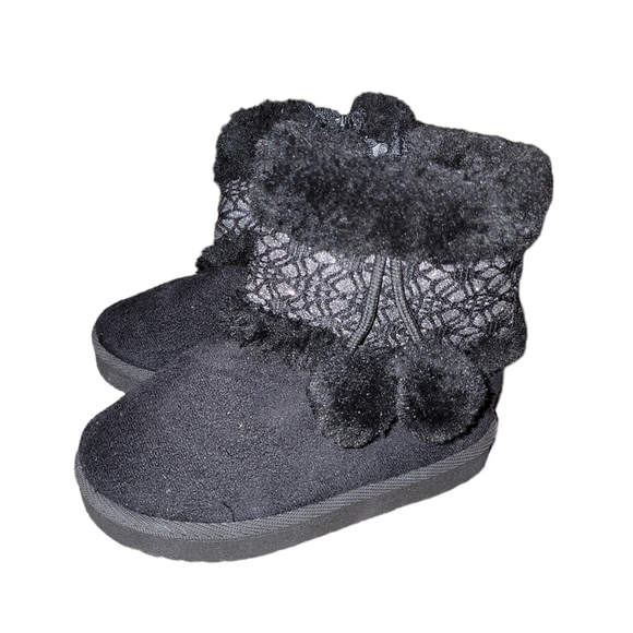 Swiggles Girls Black Zip Up Ankle Boots, Size 8 - Picture 1 of 7